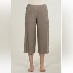 Fresh Laundry | Wide Leg Cropped Linen Pants, Desert